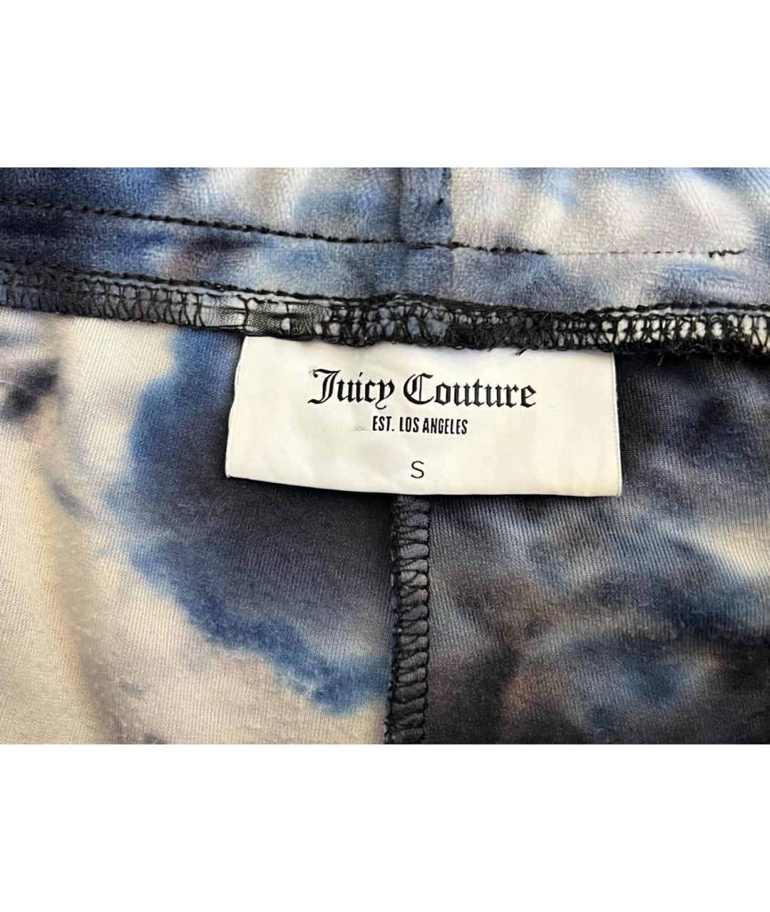 JUICY COUTURE Темно-синие велюровые спортивные брюки и шорты, фото 6