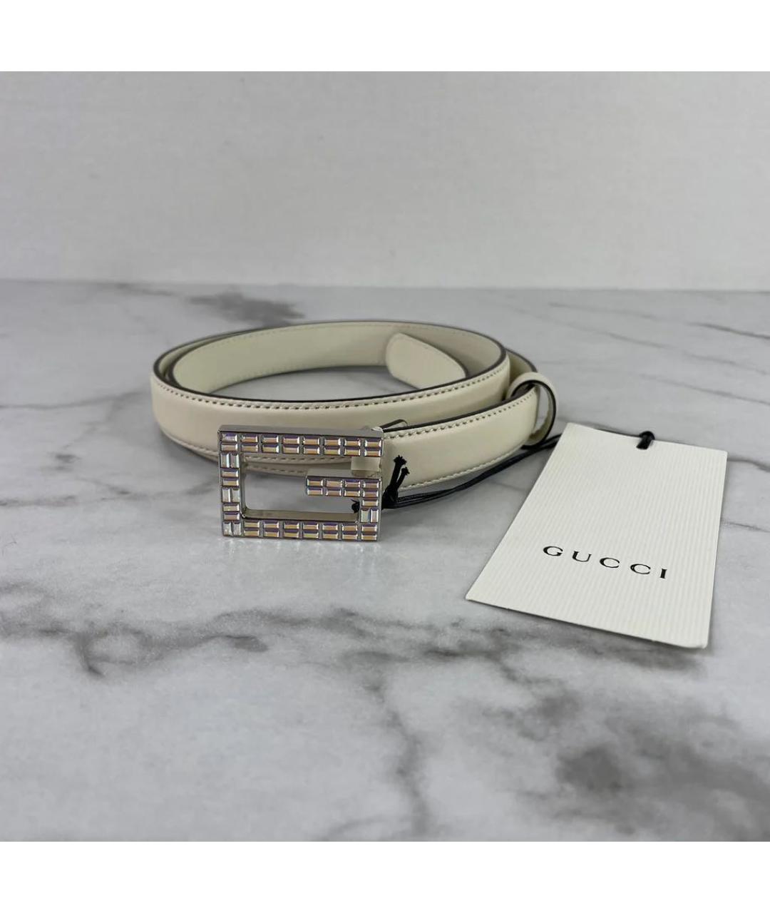 GUCCI Белый кожаный ремень, фото 4