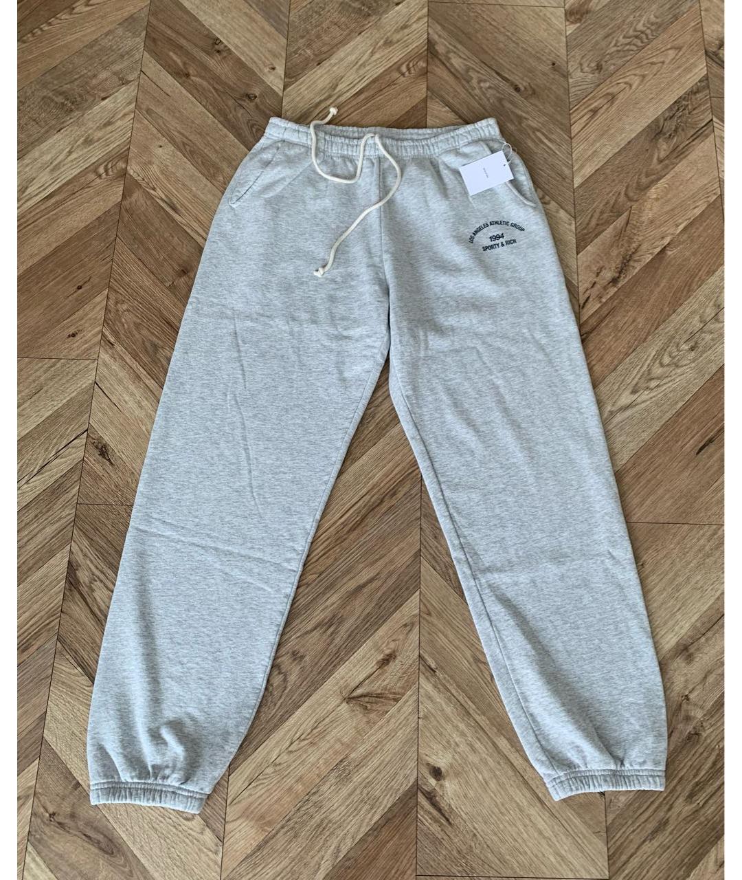 SPORTY AND RICH Серые хлопковые спортивные брюки и шорты, фото 5