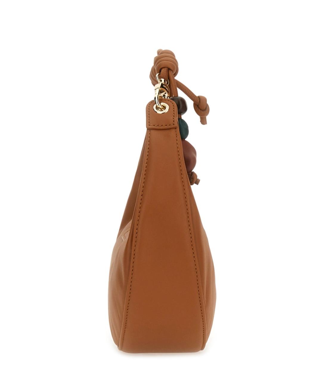 LONGCHAMP Коричневая синтетическая сумка с короткими ручками, фото 3