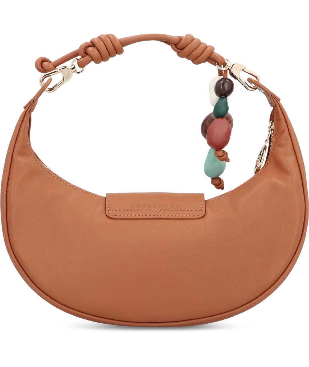 LONGCHAMP Коричневая синтетическая сумка с короткими ручками, фото 4