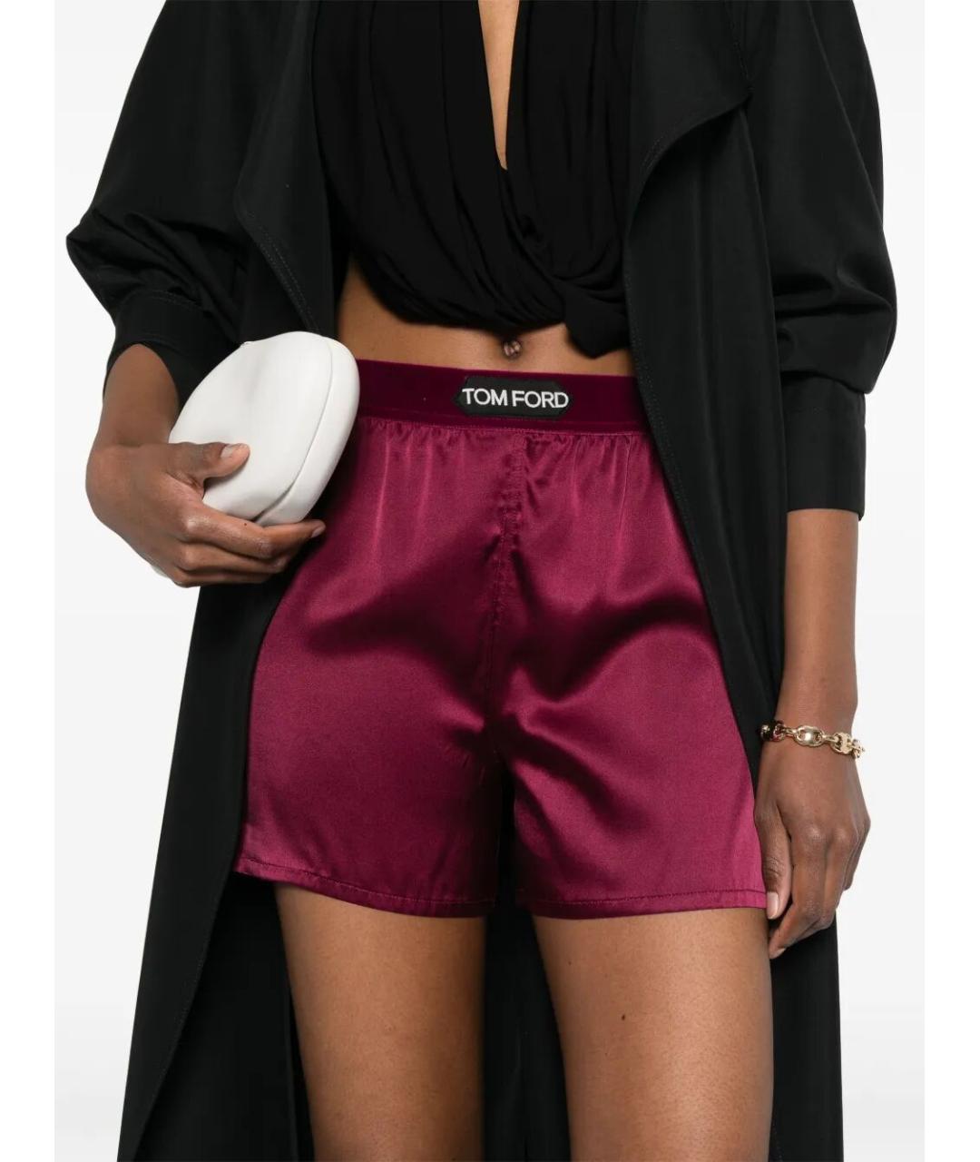 TOM FORD Фиолетовые шелковые шорты, фото 3