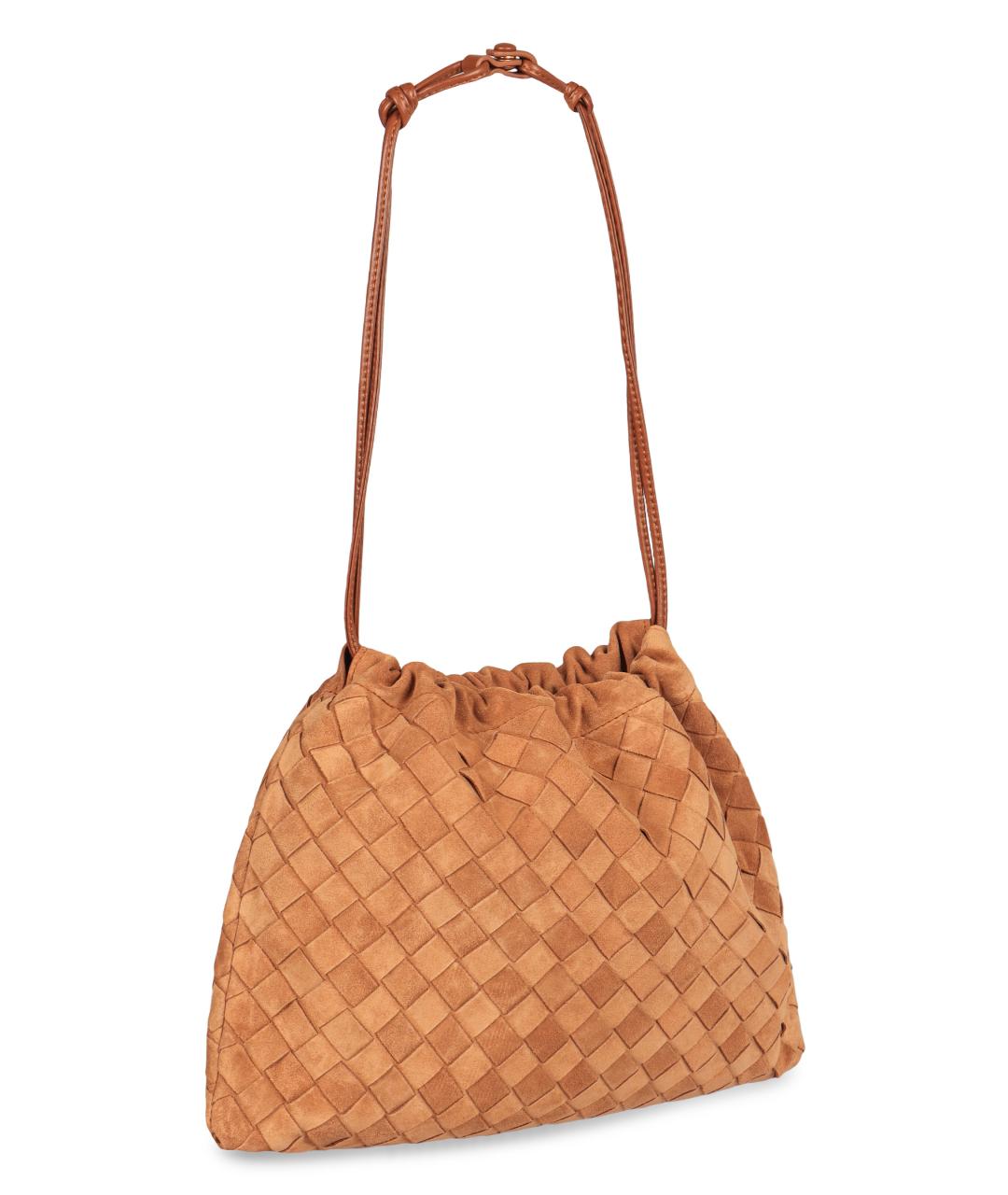 BOTTEGA VENETA Бежевая кожаная сумка через плечо, фото 3