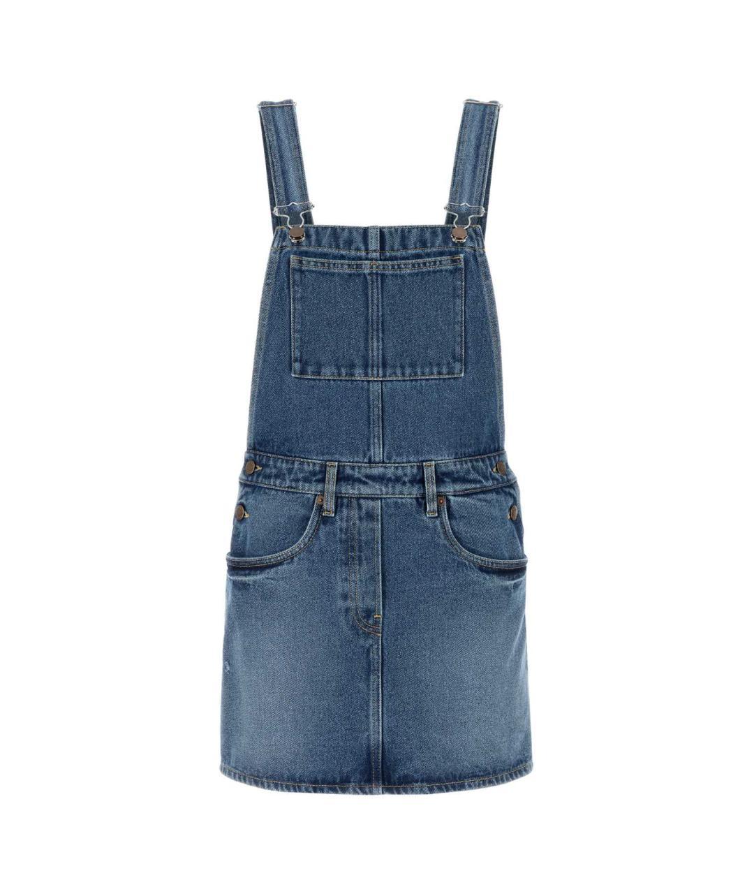 PRADA Синее хлопковое повседневное платье, фото 3