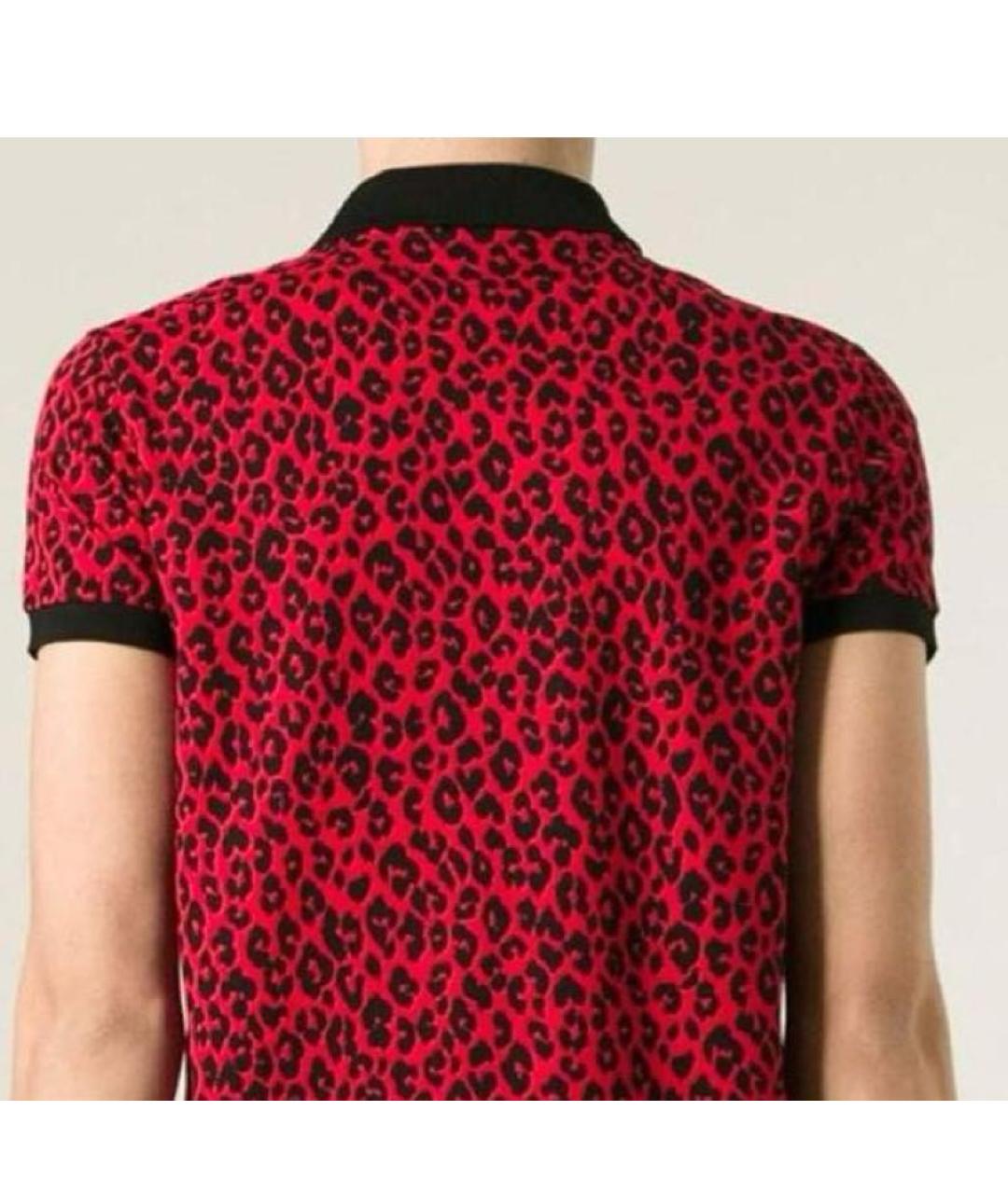 SAINT LAURENT Бордовая хлопковая футболка, фото 8