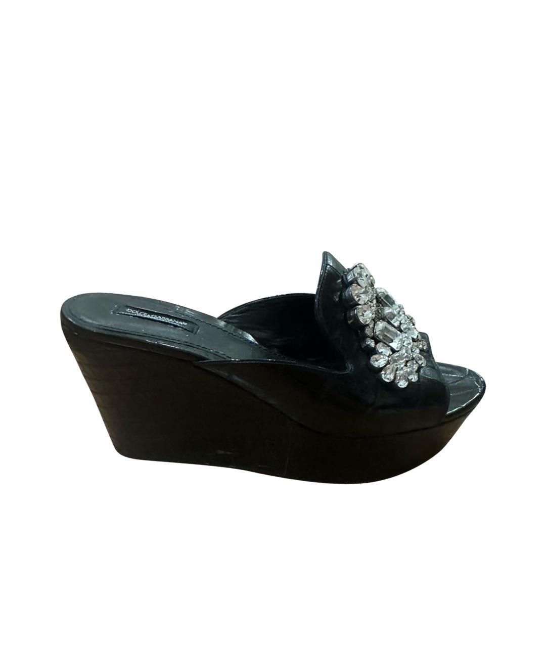 DOLCE&GABBANA Коричневые мюли из экзотической кожи, фото 1