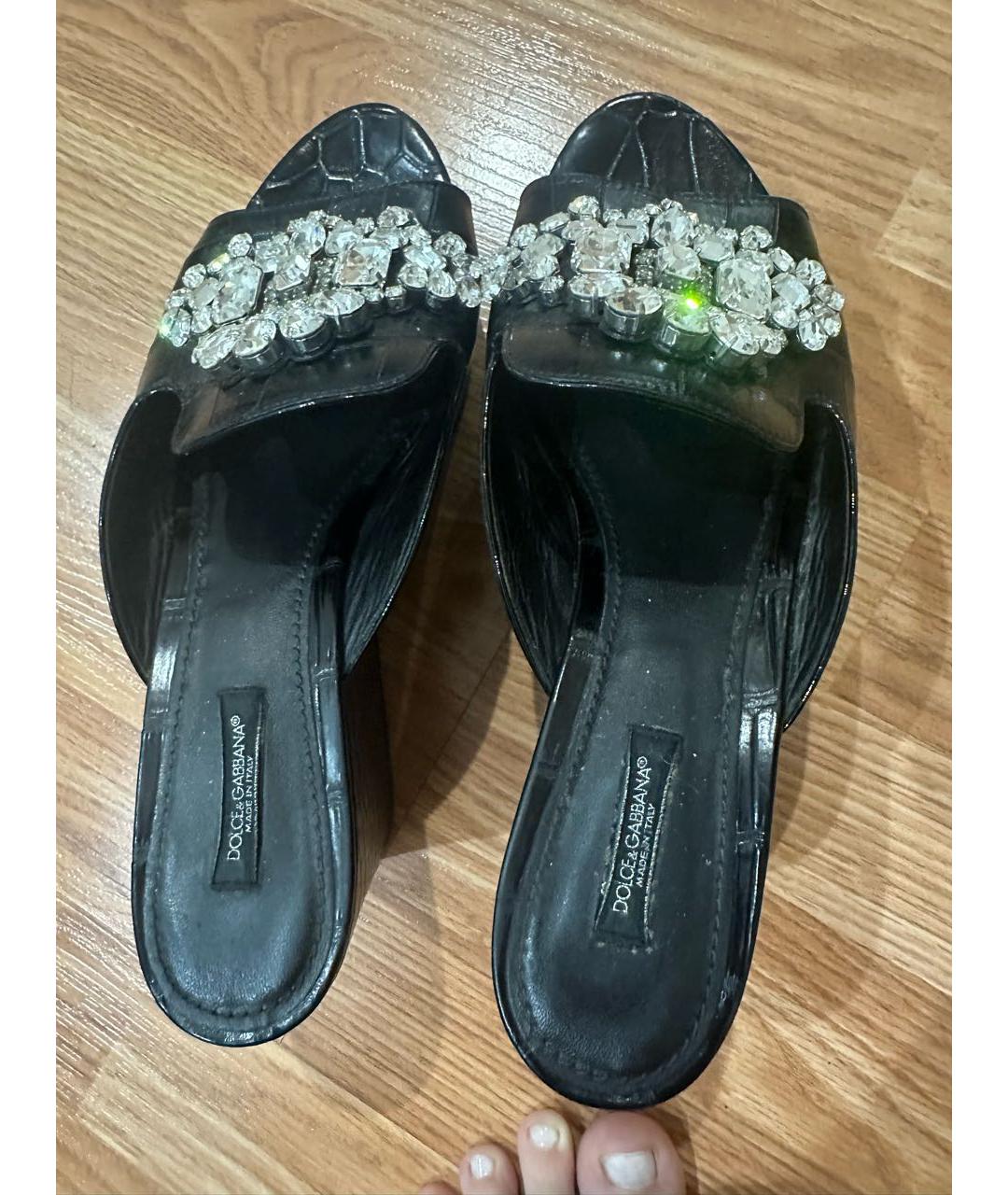 DOLCE&GABBANA Коричневые мюли из экзотической кожи, фото 3
