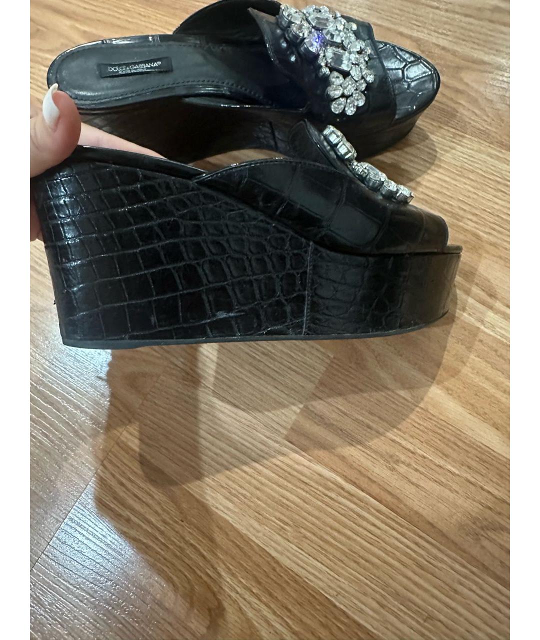 DOLCE&GABBANA Коричневые мюли из экзотической кожи, фото 6
