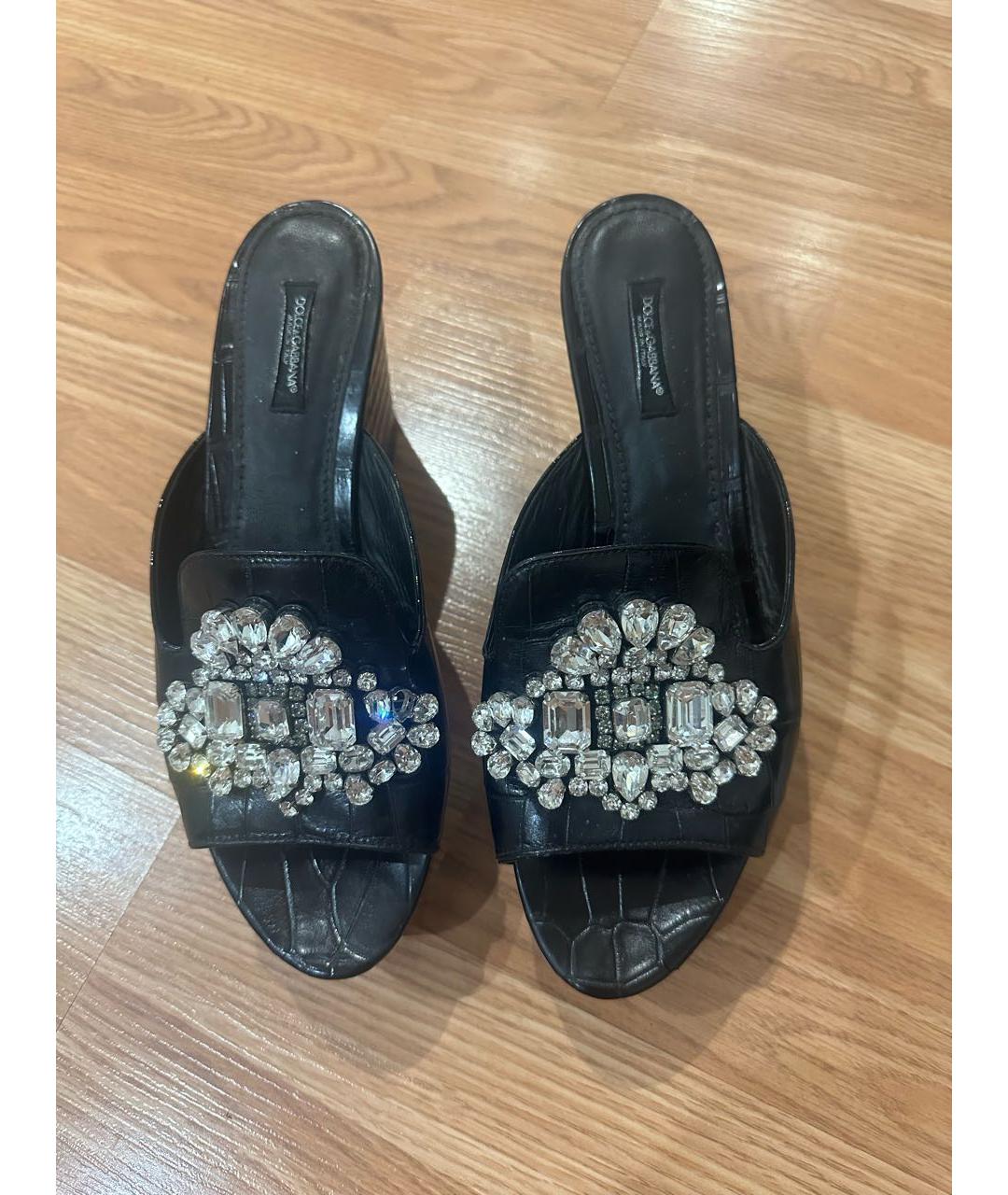 DOLCE&GABBANA Коричневые мюли из экзотической кожи, фото 2