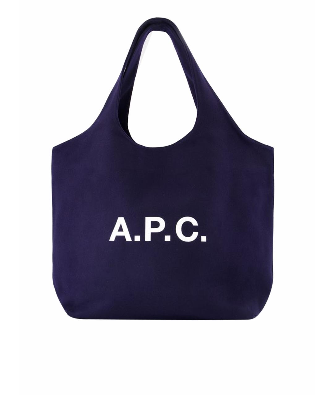 A.P.C. Синяя тканевая сумка тоут, фото 1