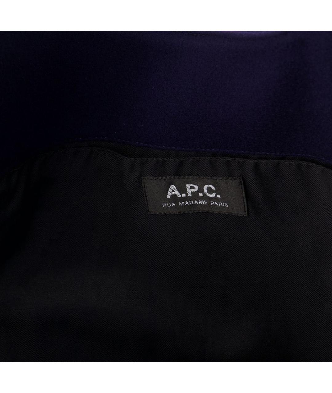 A.P.C. Синяя тканевая сумка тоут, фото 4