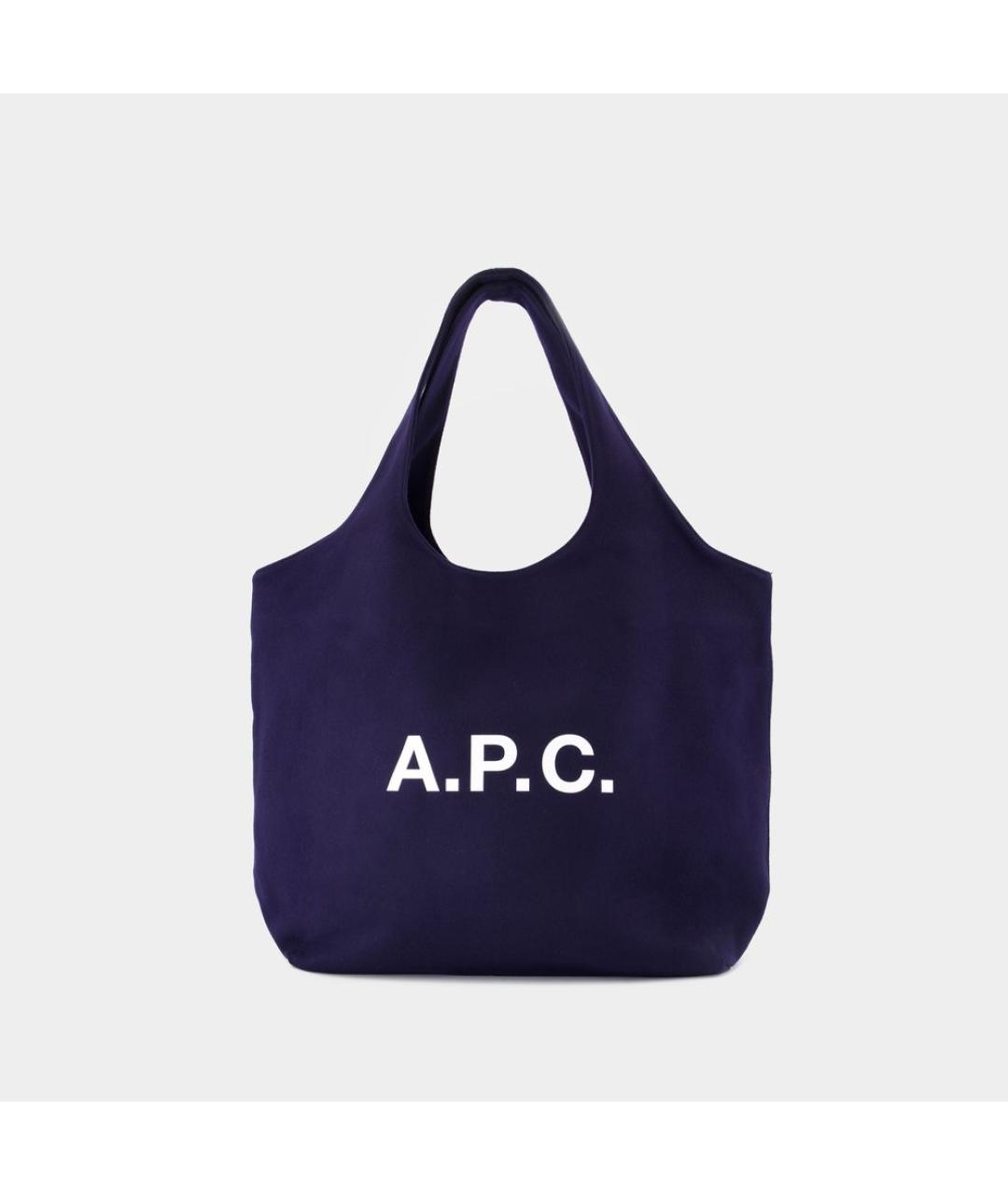 A.P.C. Синяя тканевая сумка тоут, фото 5