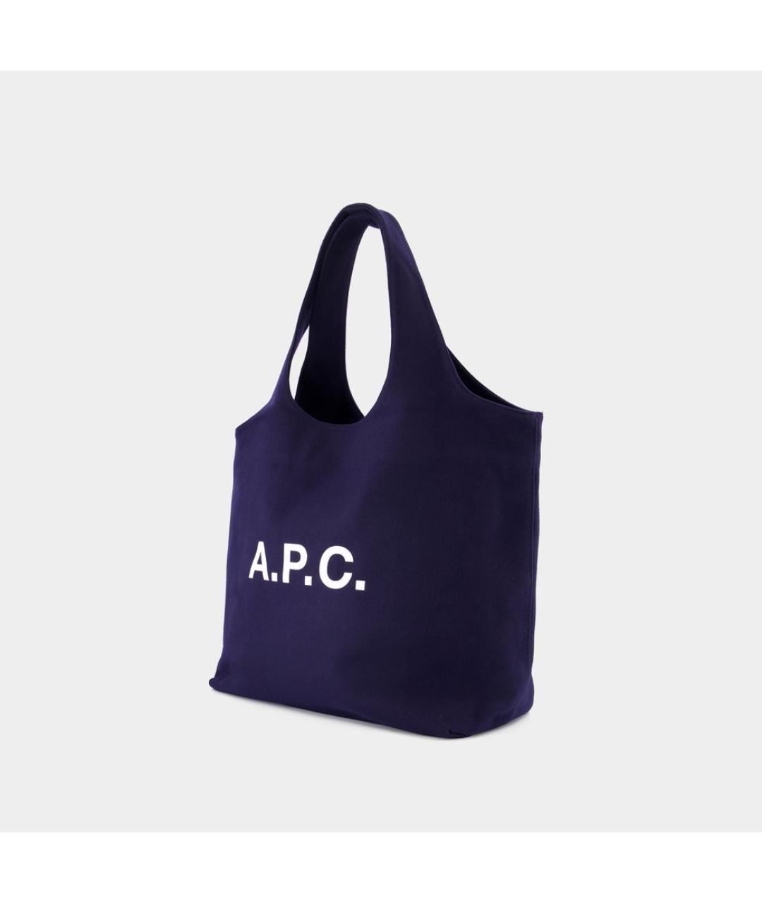 A.P.C. Синяя тканевая сумка тоут, фото 2