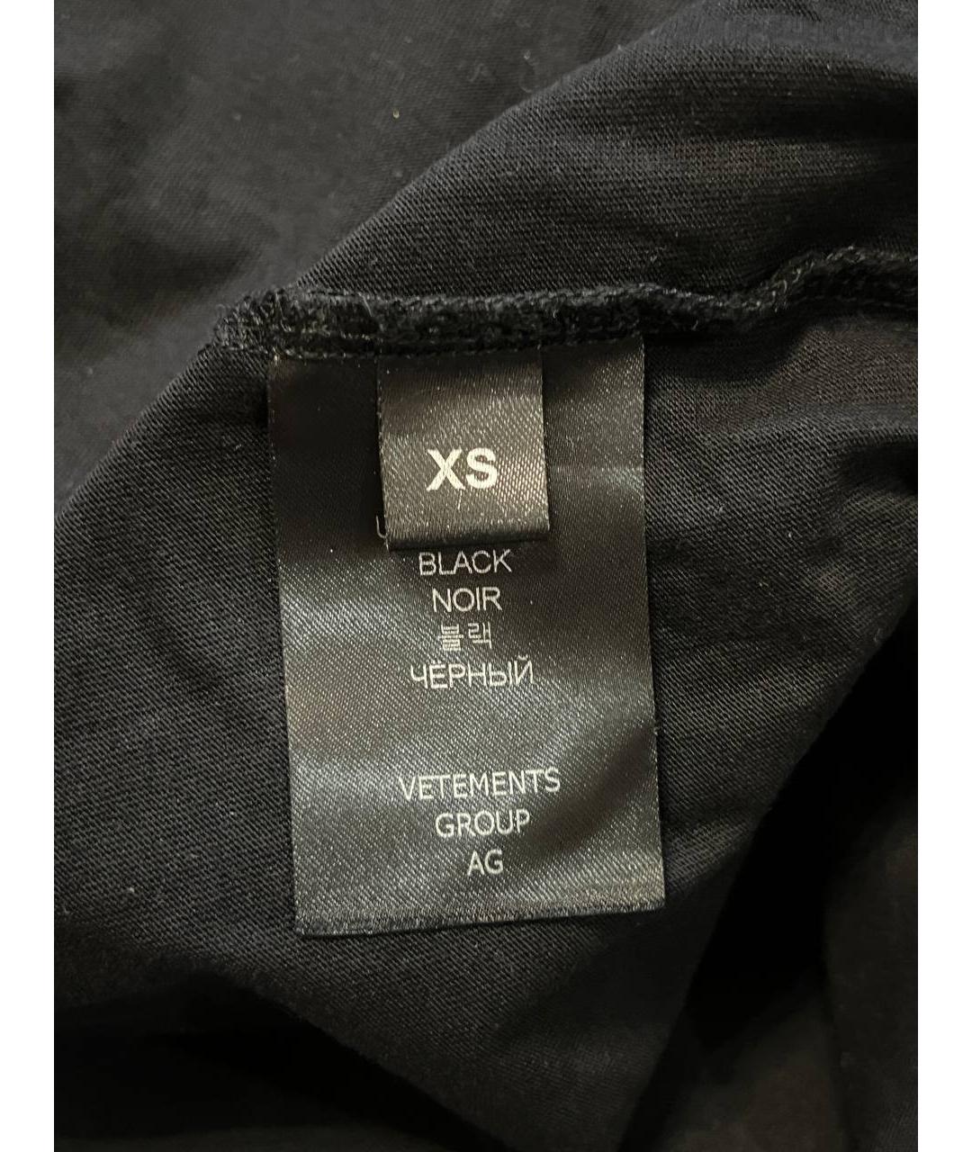 VETEMENTS Черная хлопковая футболка, фото 6