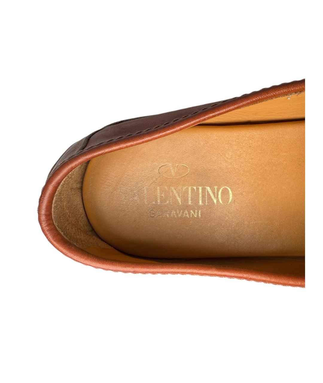 VALENTINO Коричневые кожаные мокасины, фото 8