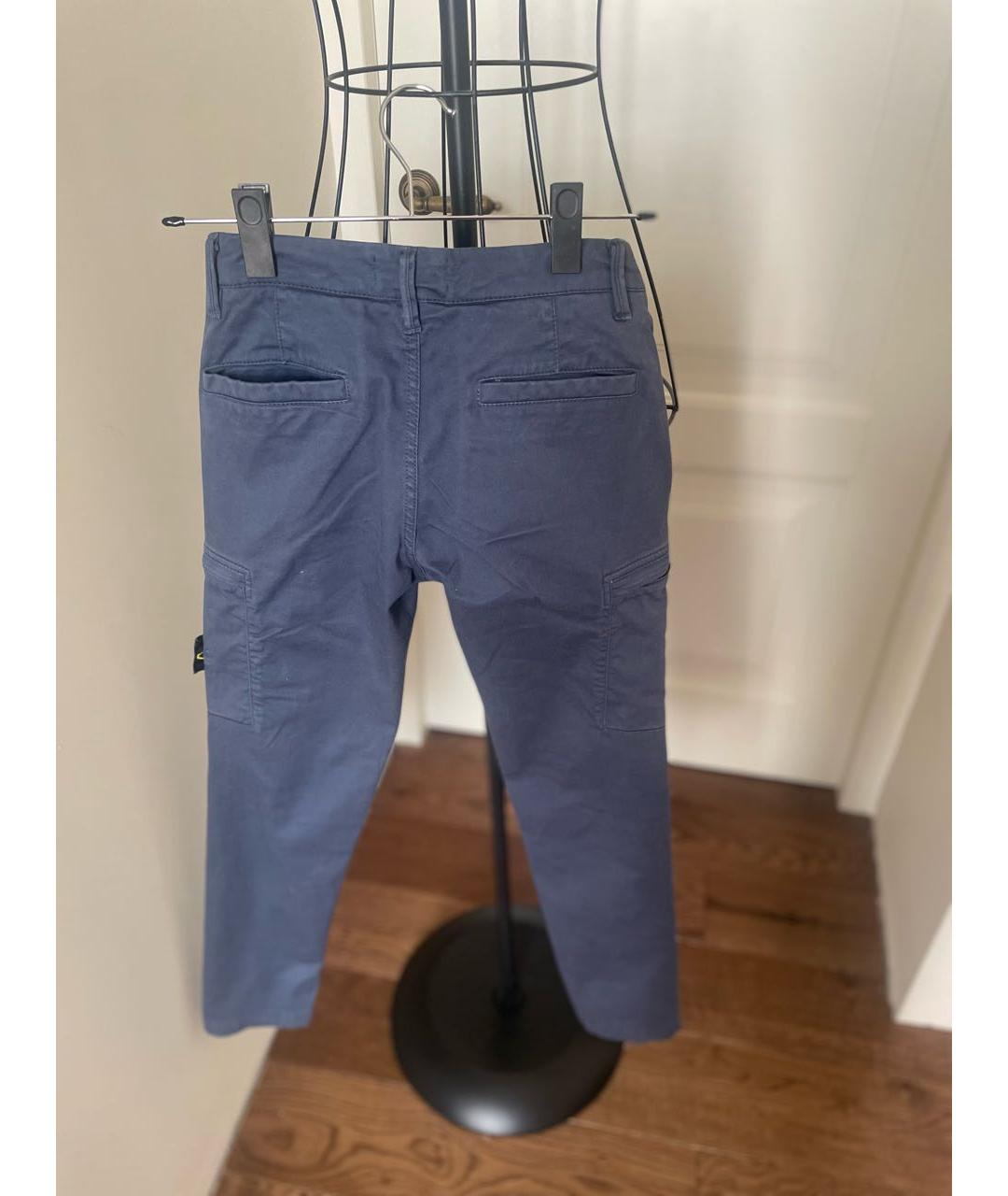 STONE ISLAND JUNIOR Синие хлопковые брюки и шорты, фото 2