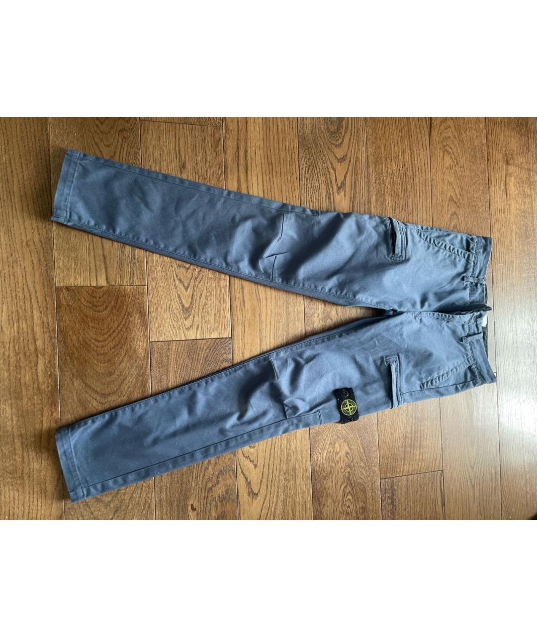 STONE ISLAND JUNIOR Синие хлопковые брюки и шорты, фото 7