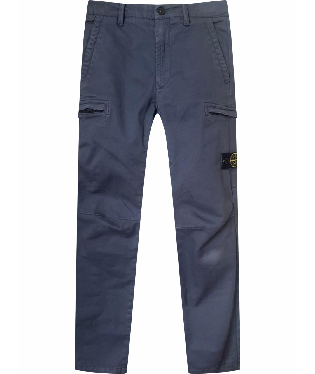 STONE ISLAND JUNIOR Синие хлопковые брюки и шорты, фото 1