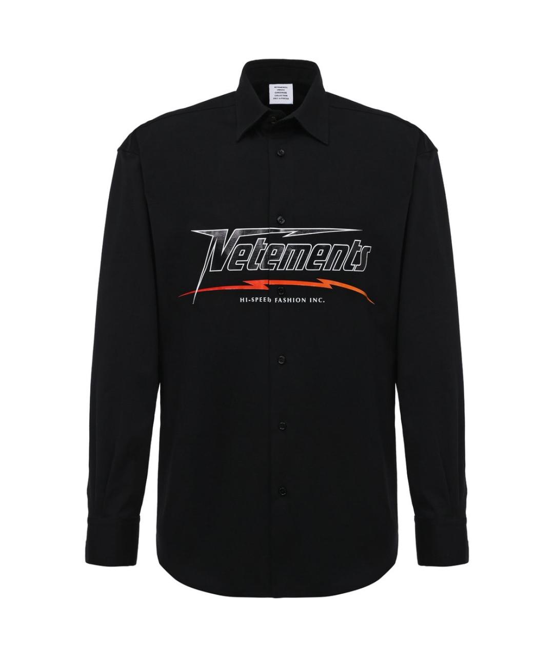 VETEMENTS Черная хлопко-полиэстеровая классическая рубашка, фото 1