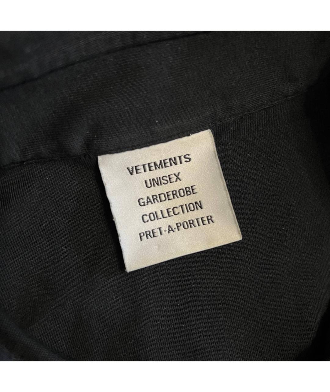 VETEMENTS Черная хлопко-полиэстеровая классическая рубашка, фото 4