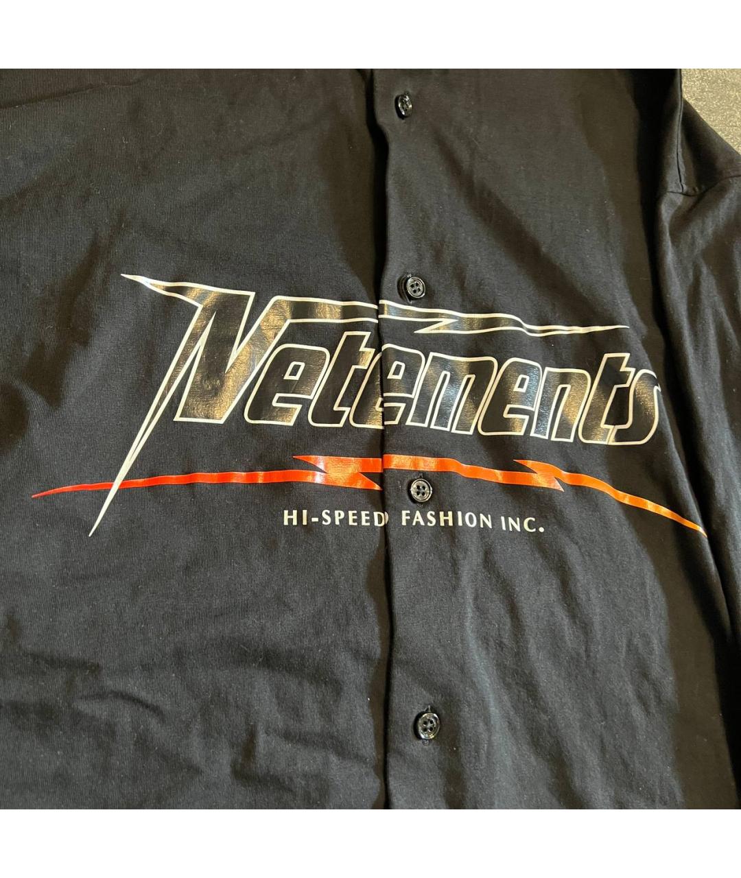 VETEMENTS Черная хлопко-полиэстеровая классическая рубашка, фото 3