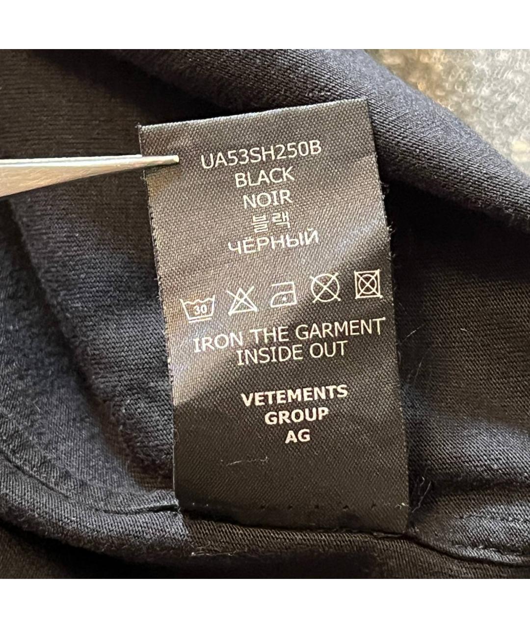 VETEMENTS Черная хлопко-полиэстеровая классическая рубашка, фото 7