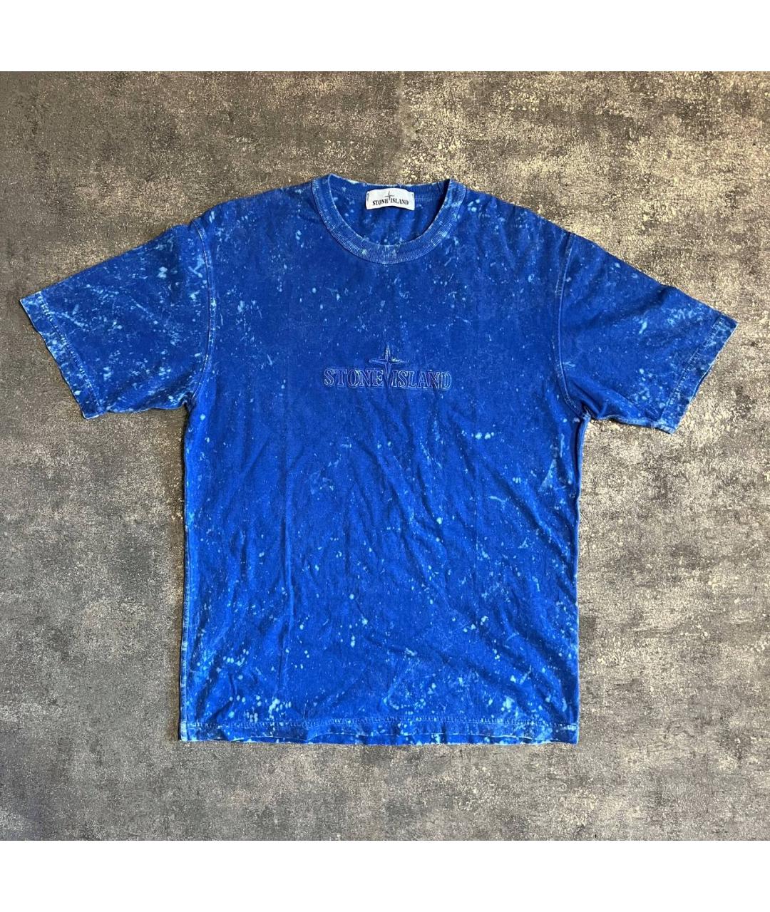 STONE ISLAND Синяя хлопковая футболка, фото 2