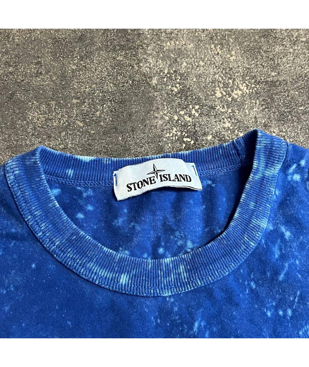 STONE ISLAND Синяя хлопковая футболка, фото 4