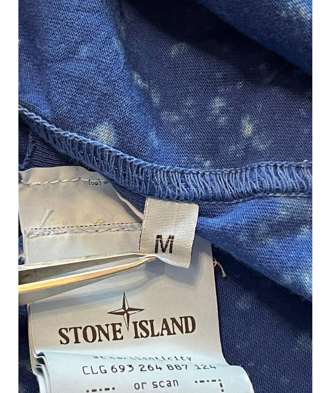 STONE ISLAND Синяя хлопковая футболка, фото 5