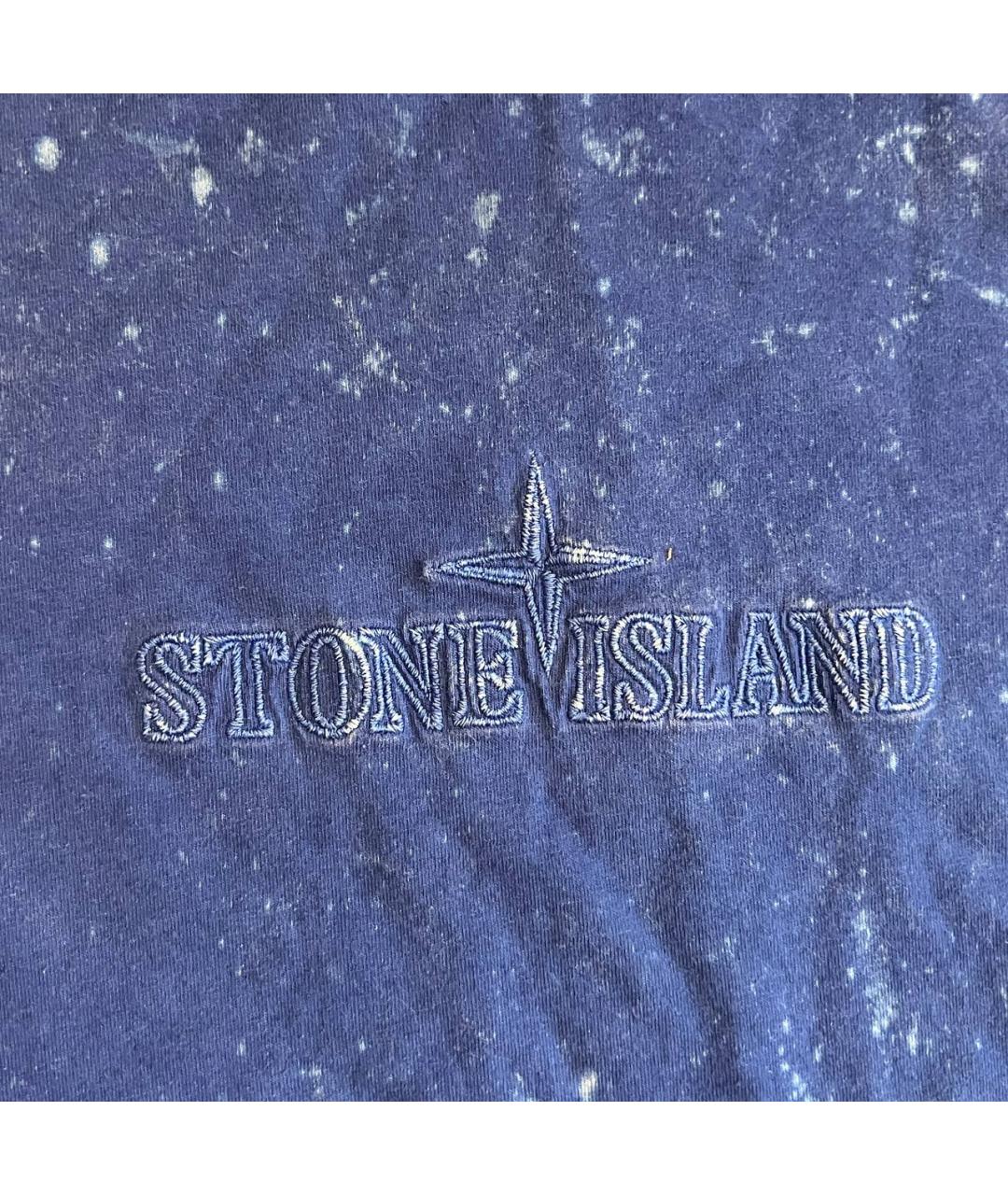 STONE ISLAND Синяя хлопковая футболка, фото 3