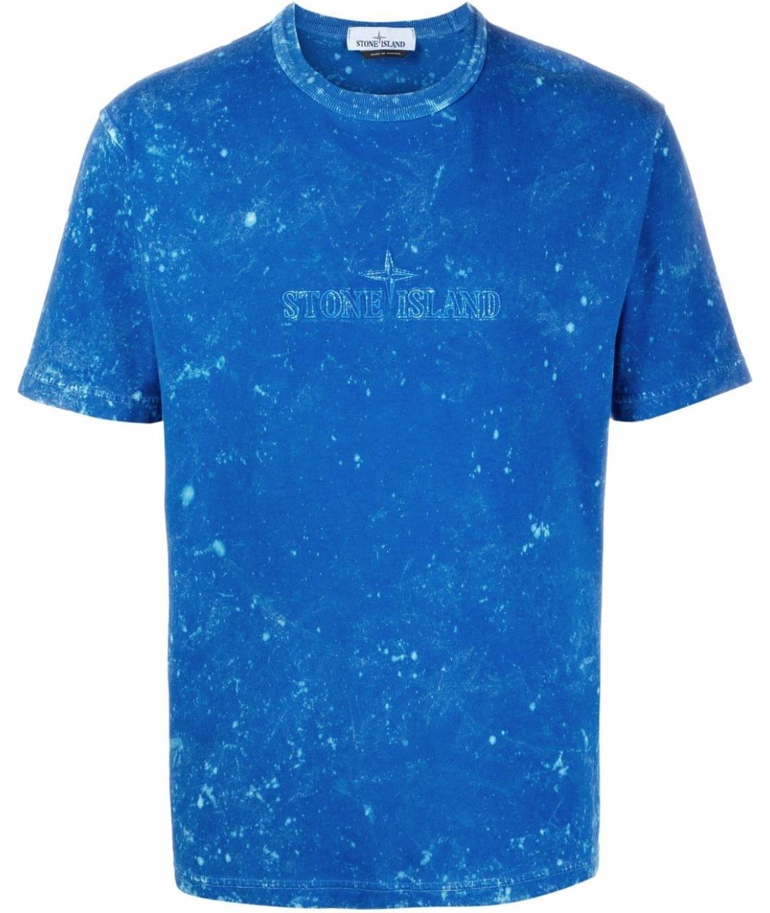 STONE ISLAND Синяя хлопковая футболка, фото 1