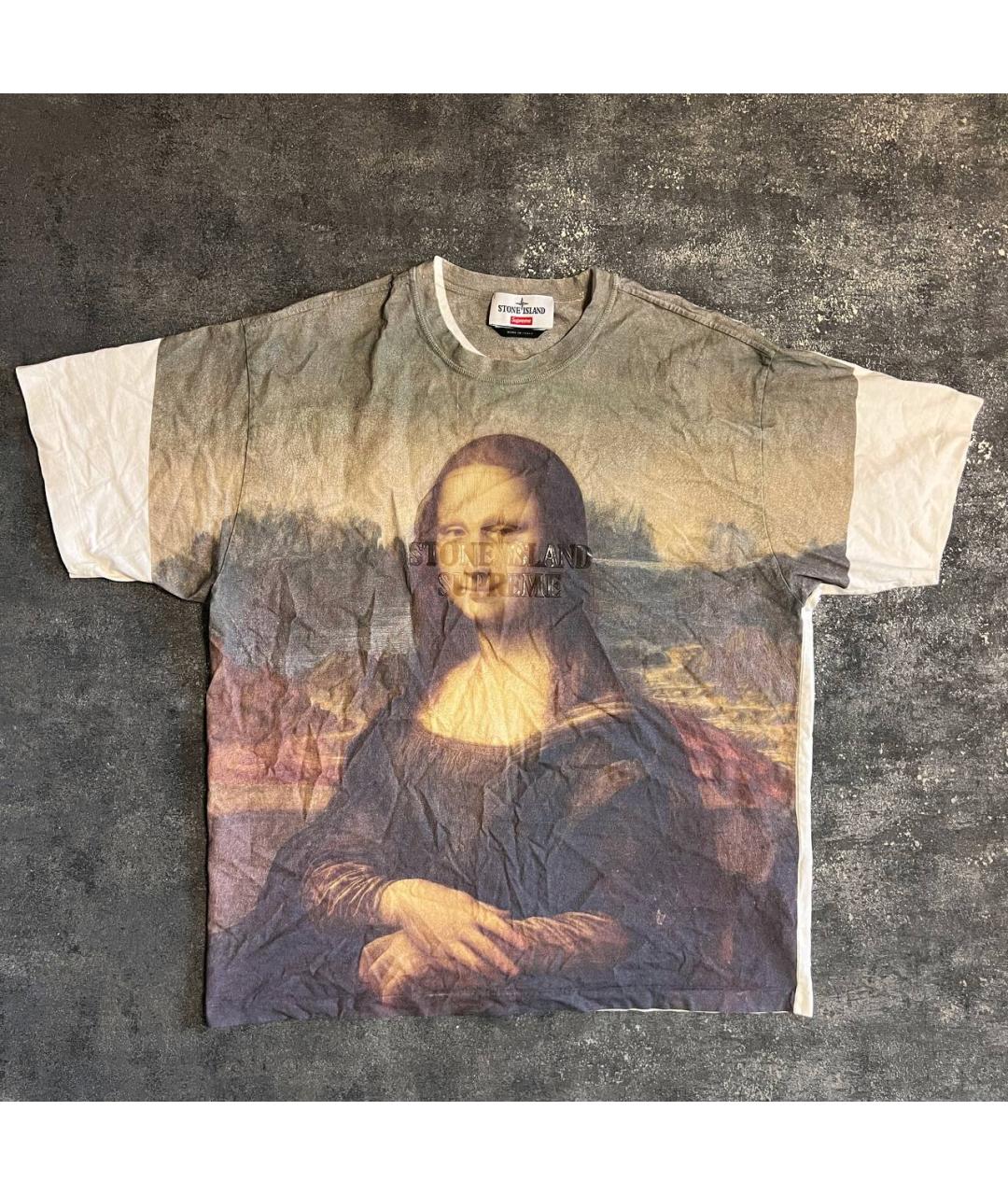 STONE ISLAND Бежевая хлопковая футболка, фото 2