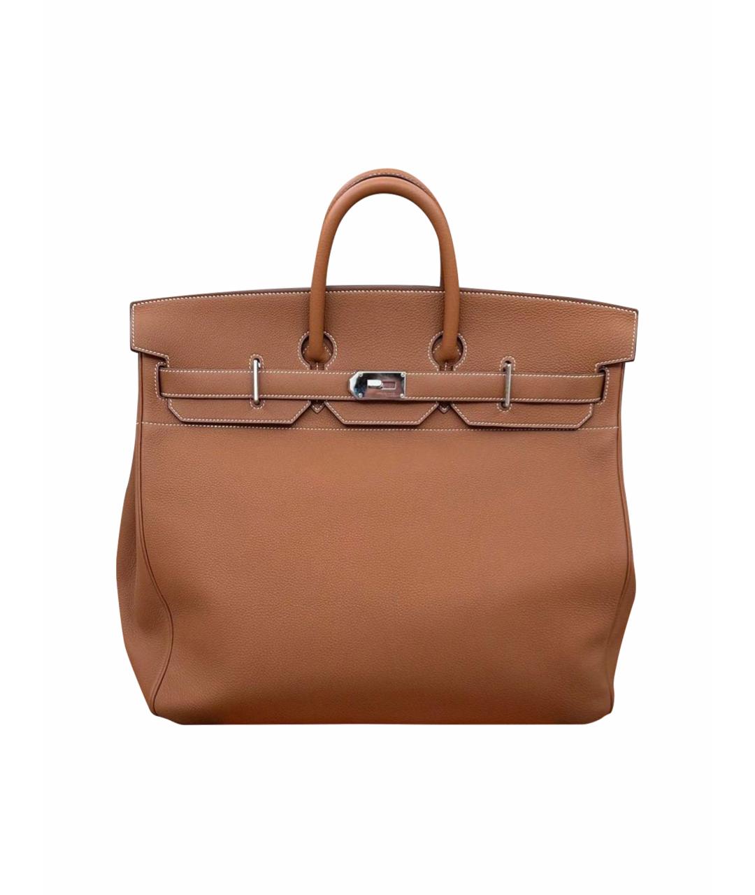 HERMES Коричневая кожаная сумка тоут, фото 1