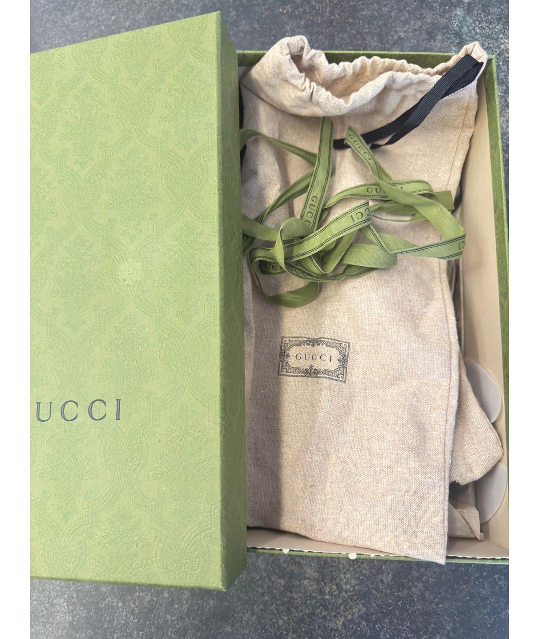 GUCCI Коричневые кожаные кеды, фото 8