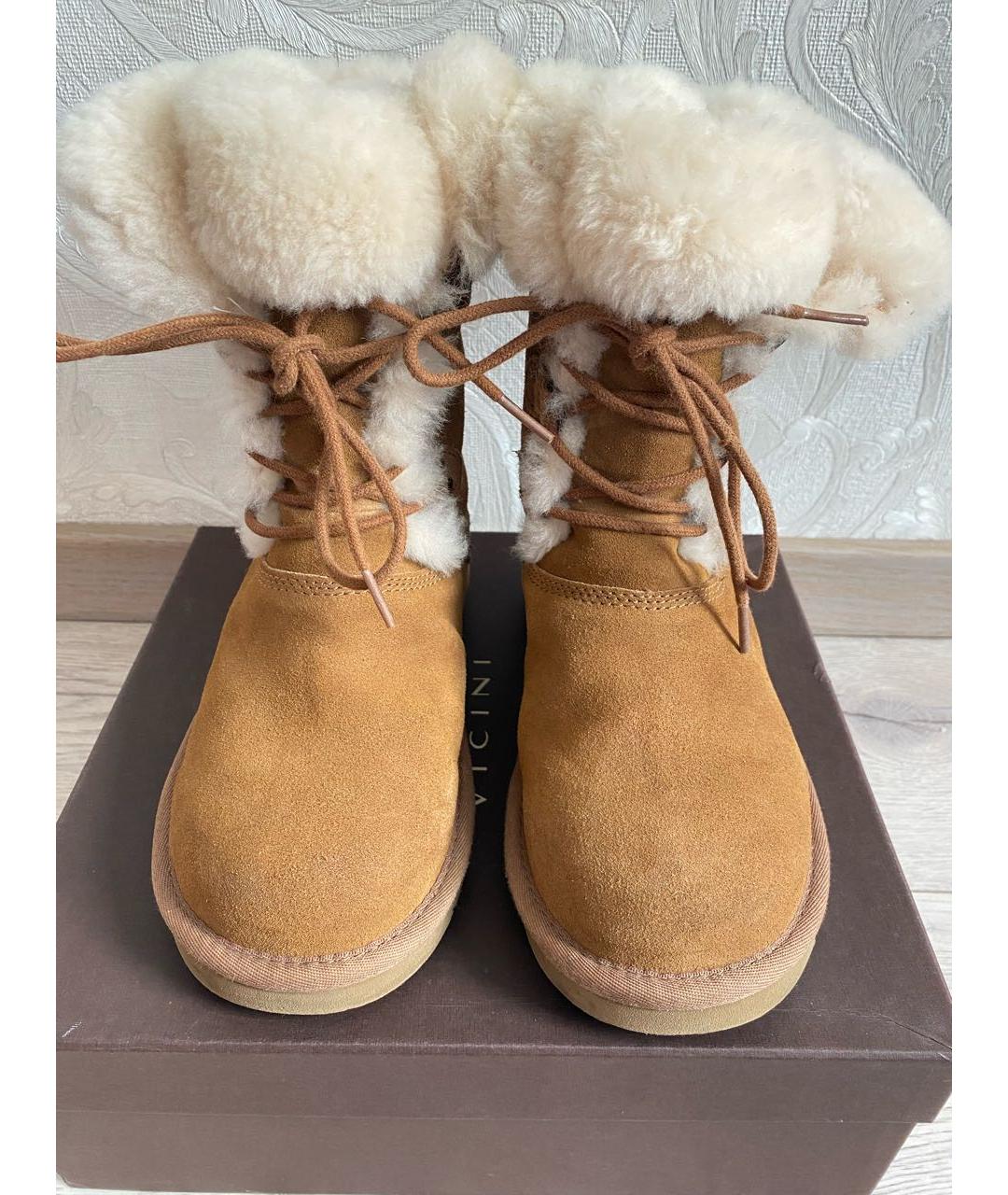 UGG AUSTRALIA KIDS Горчичные замшевые сапоги, фото 2