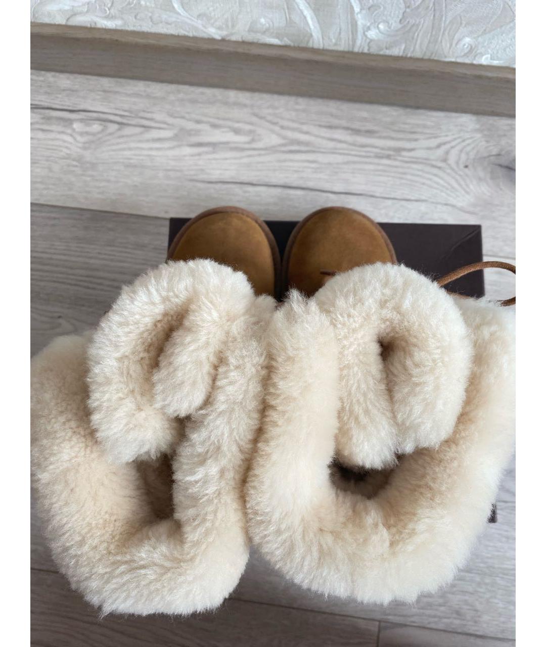 UGG AUSTRALIA KIDS Горчичные замшевые сапоги, фото 3