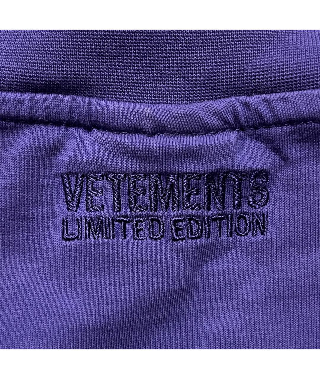 VETEMENTS Синяя хлопковая футболка, фото 6
