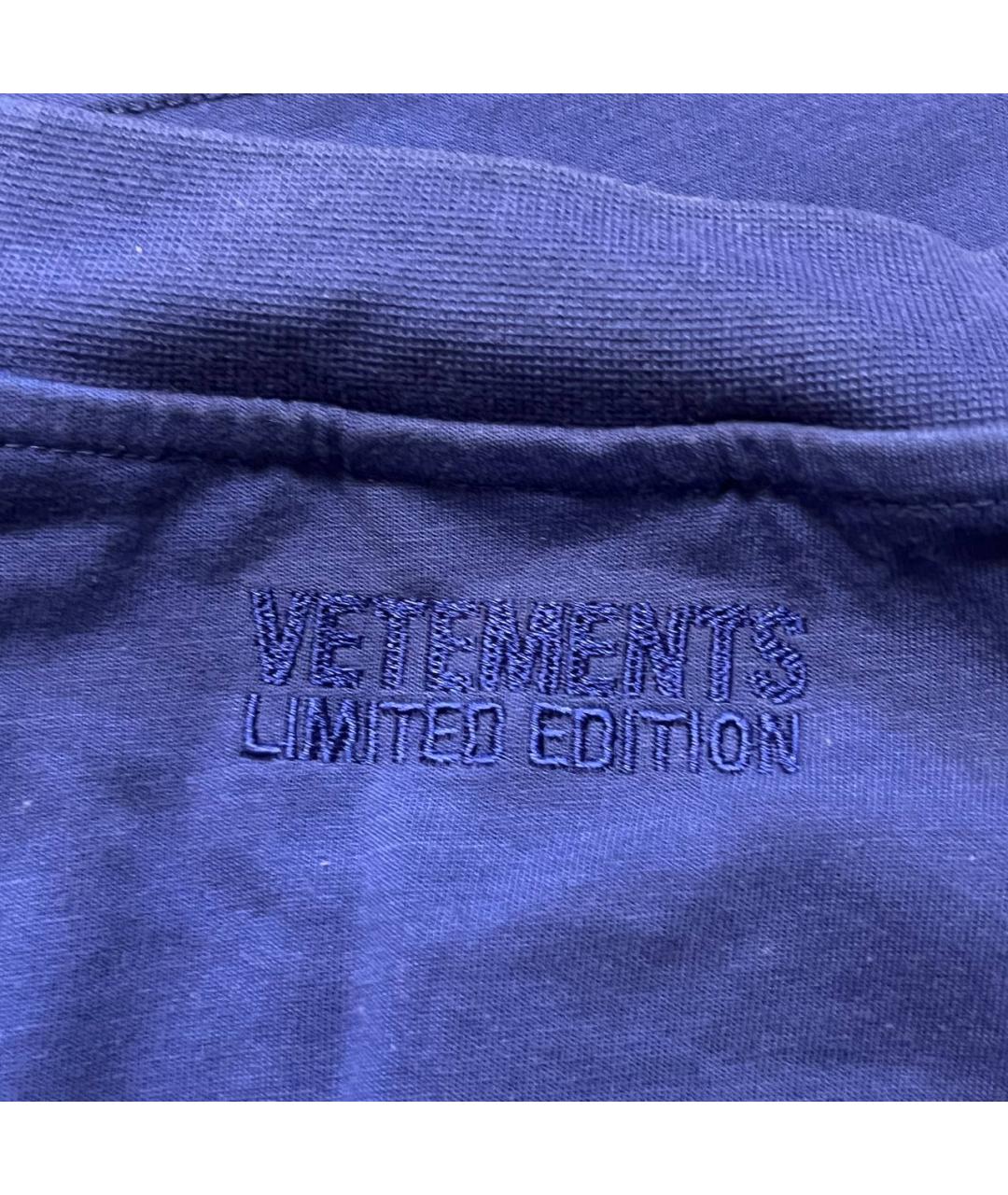 VETEMENTS Синяя хлопковая футболка, фото 5