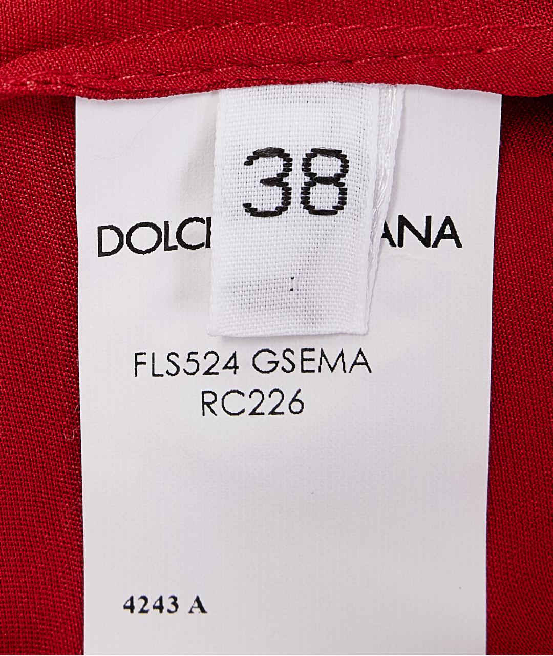 DOLCE&GABBANA Красное хлопковое вечернее платье, фото 6