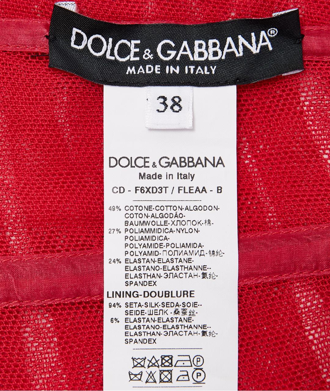 DOLCE&GABBANA Красное хлопковое вечернее платье, фото 7