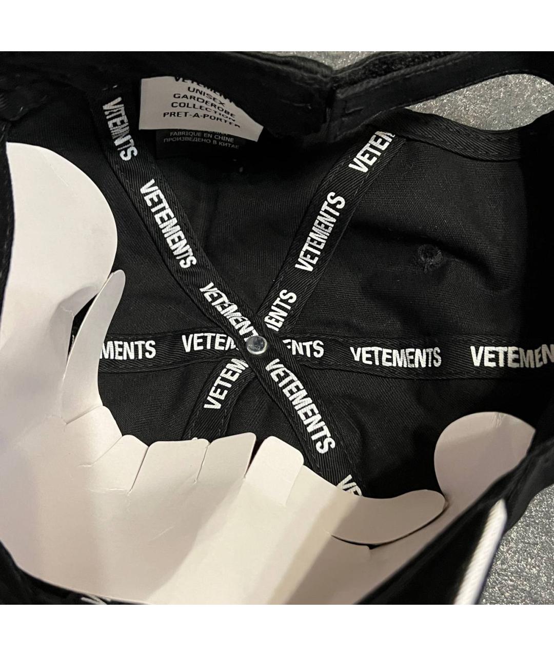 VETEMENTS Черная хлопковая кепка/бейсболка, фото 3