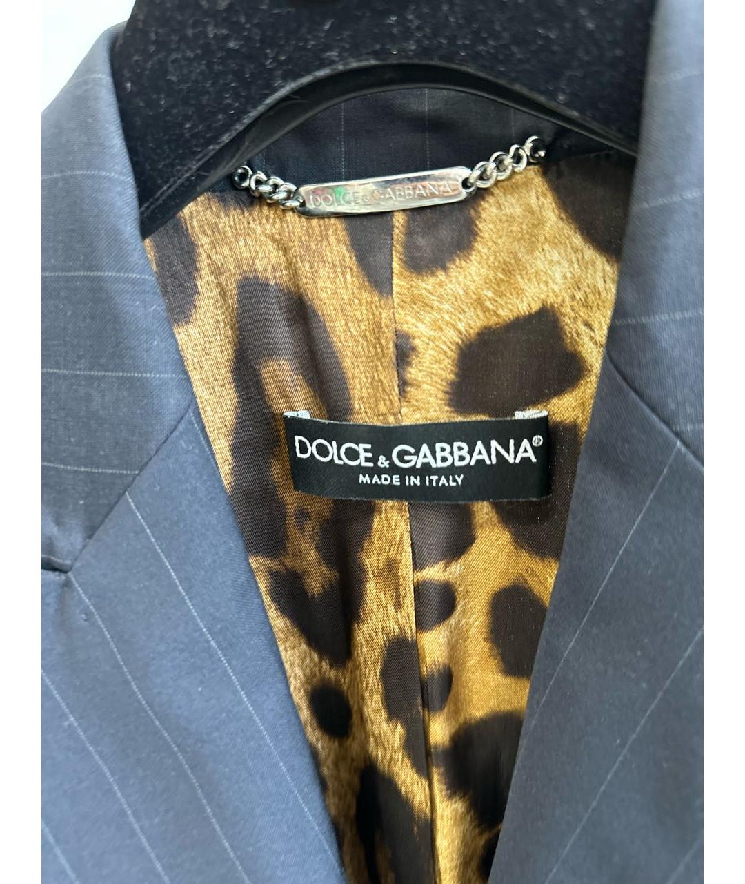 DOLCE&GABBANA Темно-синий шерстяной жакет/пиджак, фото 4