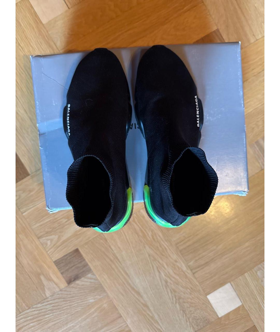 BALENCIAGA Черные текстильные высокие кроссовки / кеды, фото 3