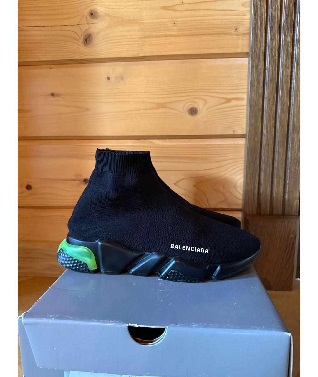 BALENCIAGA Черные текстильные высокие кроссовки / кеды, фото 5