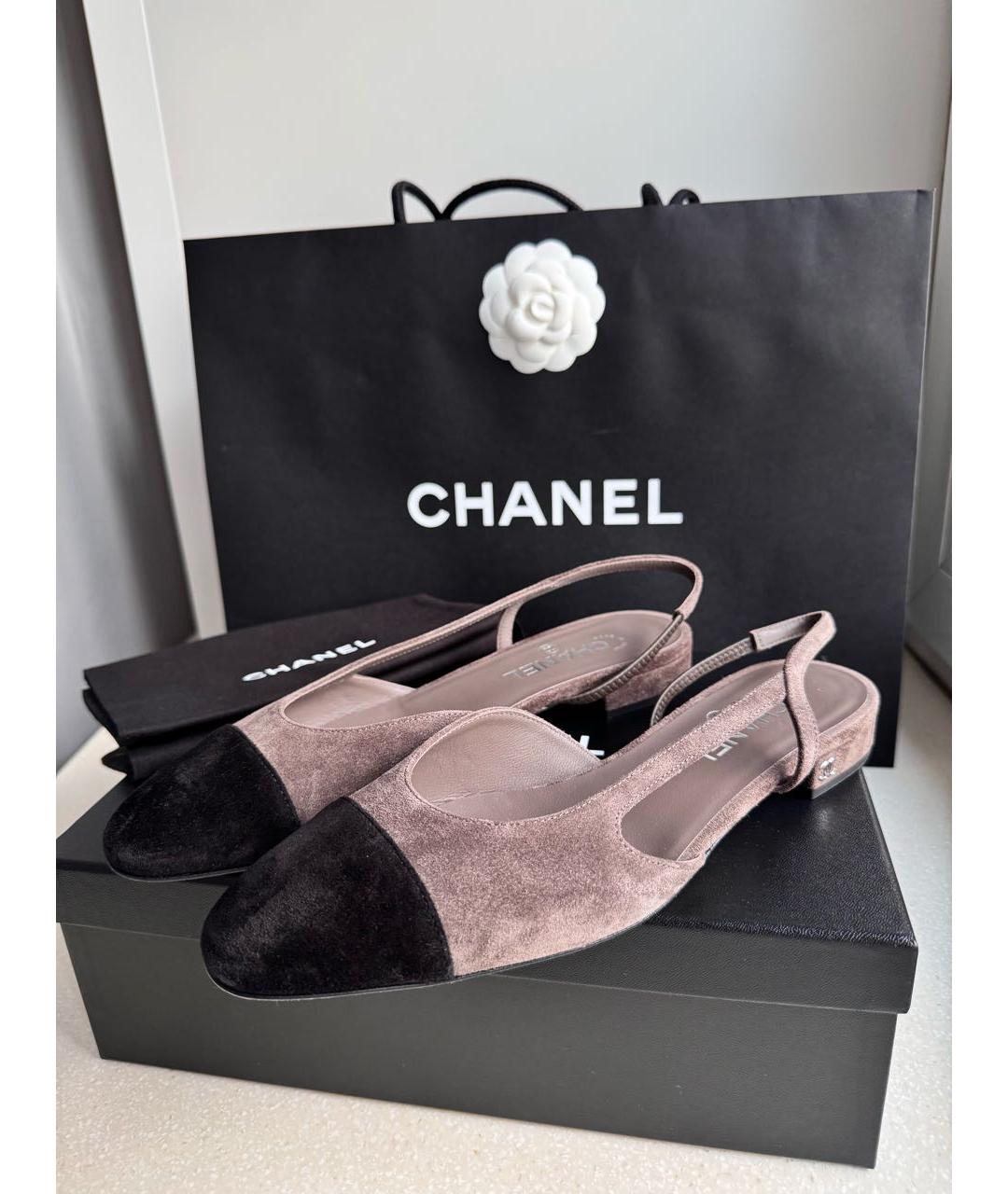 CHANEL Серые замшевые туфли, фото 2