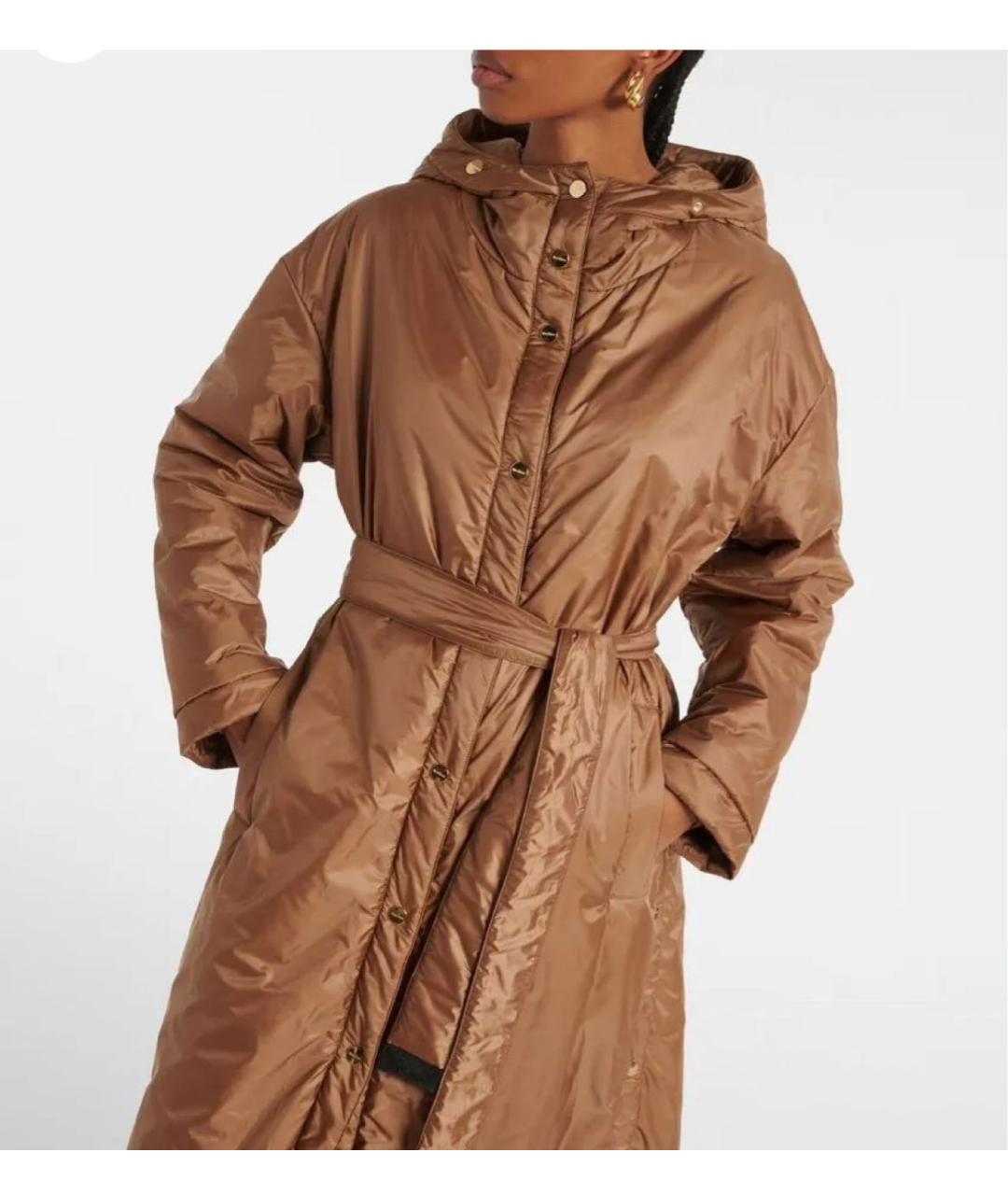 MAX MARA THE CUBE Коричневая полиэстеровая парка, фото 6