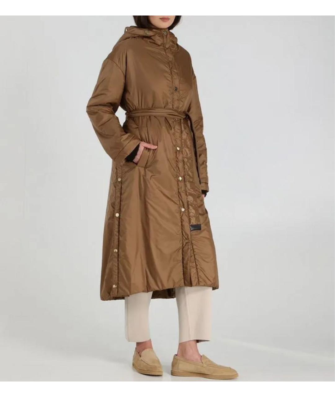 MAX MARA THE CUBE Коричневая полиэстеровая парка, фото 5