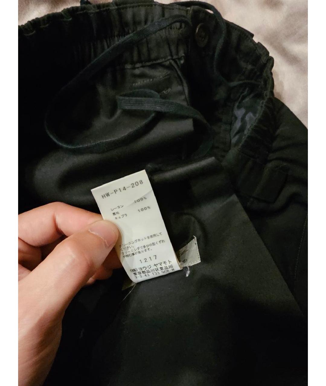 YOHJI YAMAMOTO Черные вискозные повседневные брюки, фото 5
