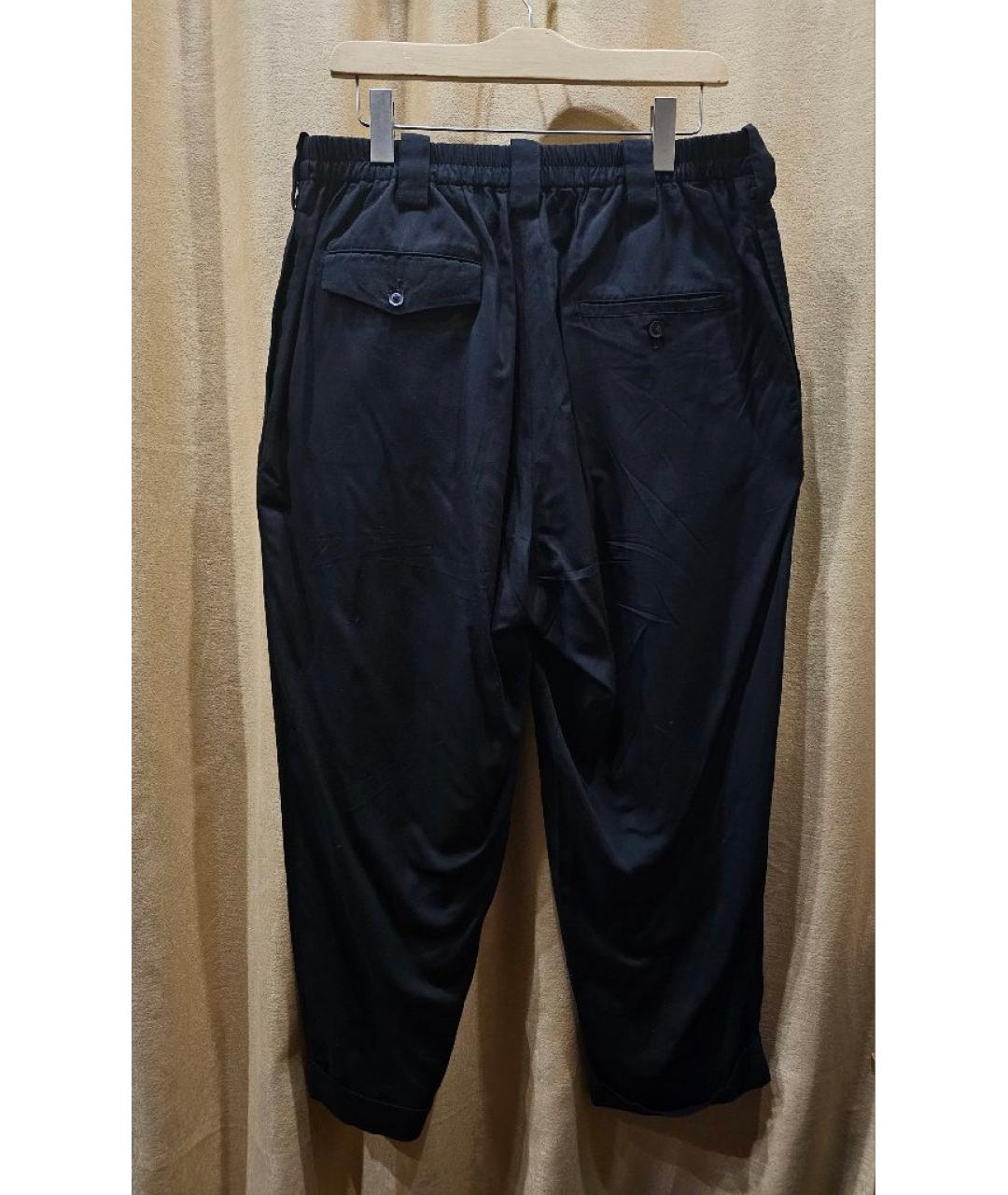 YOHJI YAMAMOTO Черные вискозные повседневные брюки, фото 2