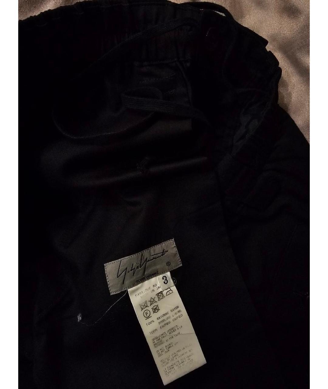YOHJI YAMAMOTO Черные вискозные повседневные брюки, фото 4